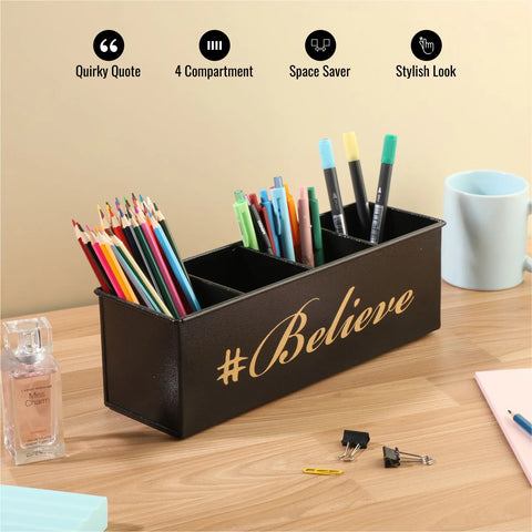 Dudki Believe Stainless Steel Desk Organizer