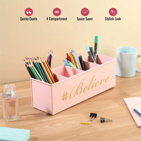 Dudki Believe Stainless Steel Desk Organizer