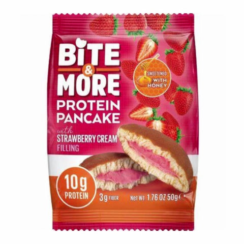 Bite & More Protein Pancake - Strawberry Cream Pack of 12