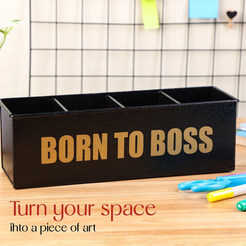 Dudki Born To Boss Stainless Steel Desk Organizer