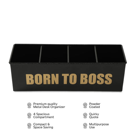 Dudki Born To Boss Stainless Steel Desk Organizer