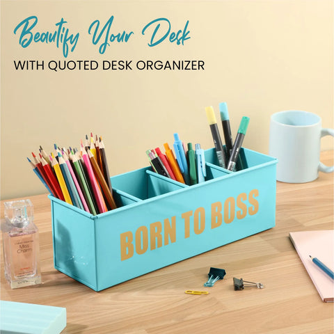 Dudki Born To Boss Stainless Steel Desk Organizer