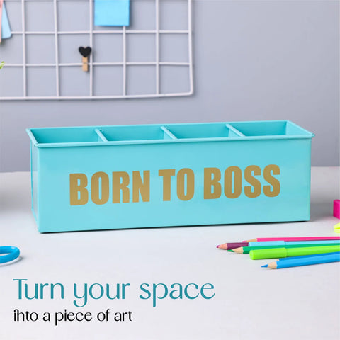 Dudki Born To Boss Stainless Steel Desk Organizer