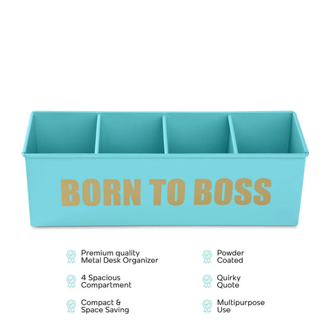 Dudki Born To Boss Stainless Steel Desk Organizer