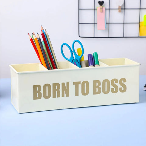 Dudki Born To Boss Stainless Steel Desk Organizer