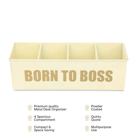 Dudki Born To Boss Stainless Steel Desk Organizer