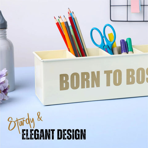 Dudki Born To Boss Stainless Steel Desk Organizer