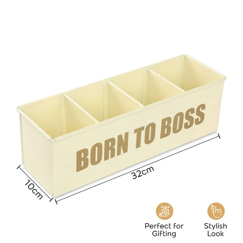 Dudki Born To Boss Stainless Steel Desk Organizer