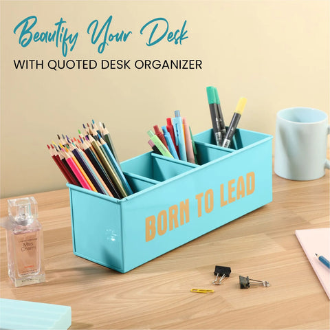 Dudki Born To Lead Stainless Steel Desk Organizer