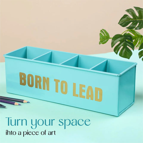 Dudki Born To Lead Stainless Steel Desk Organizer