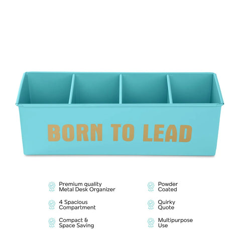 Dudki Born To Lead Stainless Steel Desk Organizer