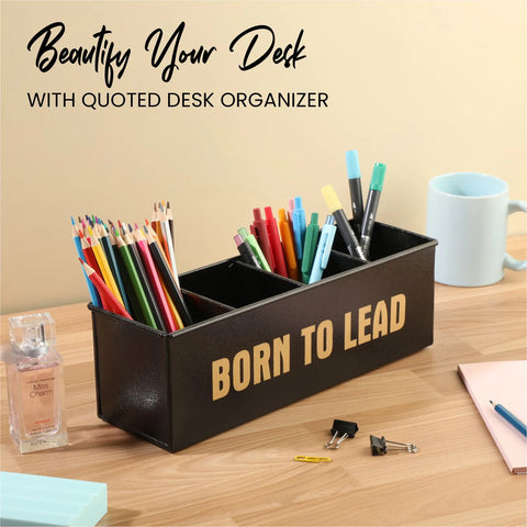 Dudki Born To Lead Stainless Steel Desk Organizer