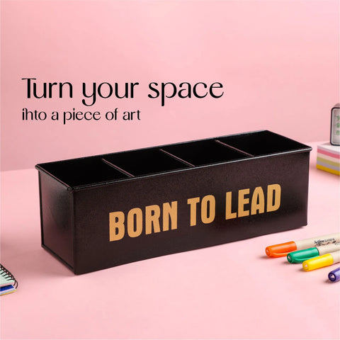 Dudki Born To Lead Stainless Steel Desk Organizer