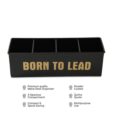 Dudki Born To Lead Stainless Steel Desk Organizer