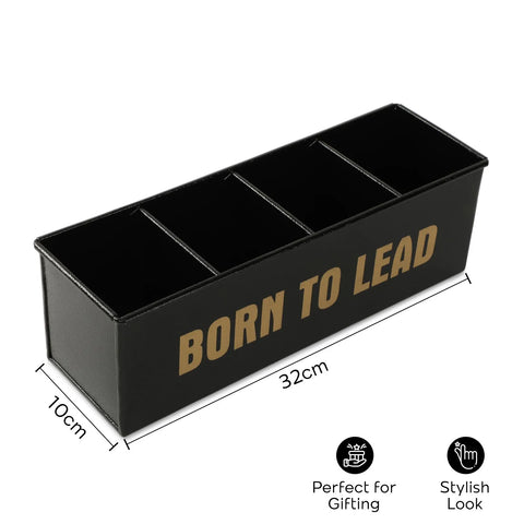 Dudki Born To Lead Stainless Steel Desk Organizer