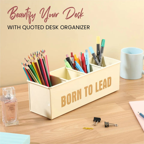 Dudki Born To Lead Stainless Steel Desk Organizer