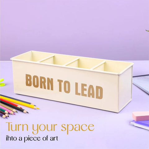 Dudki Born To Lead Stainless Steel Desk Organizer