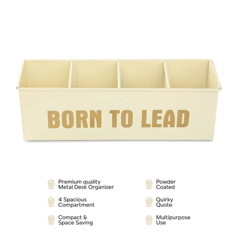 Dudki Born To Lead Stainless Steel Desk Organizer