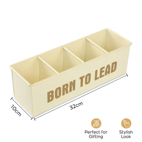 Dudki Born To Lead Stainless Steel Desk Organizer