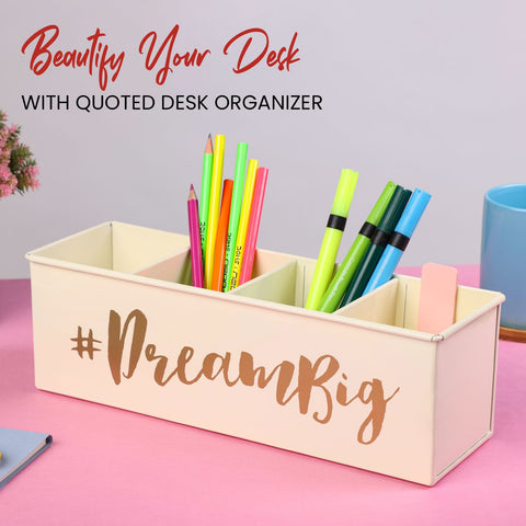 Dudki Dream Big Stainless Steel Desk Organizer