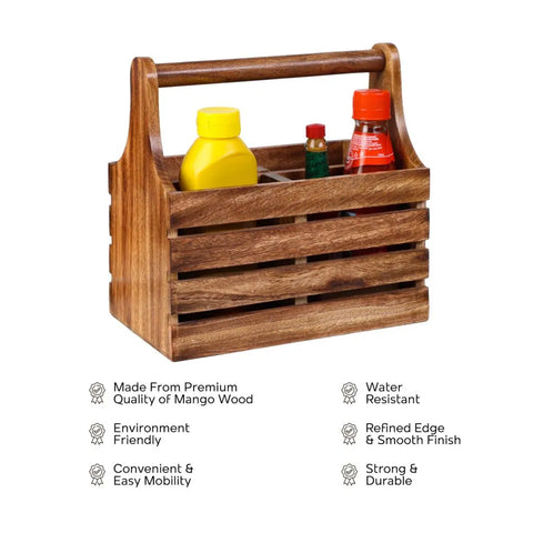 Dudki 4 Compartment Wooden Cutlery Holder