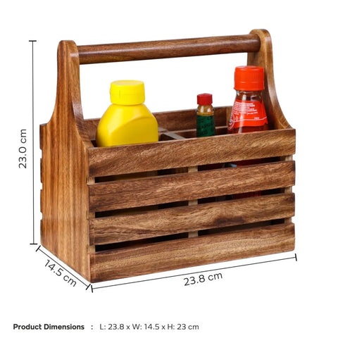 Dudki 4 Compartment Wooden Cutlery Holder