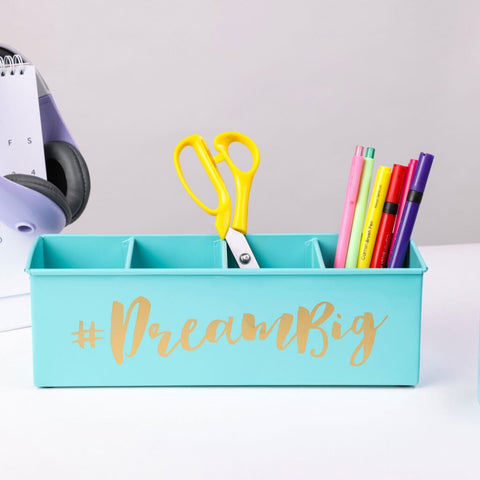 Dudki Dream Big Stainless Steel Desk Organizer