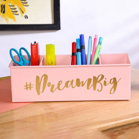 Dudki Dream Big Stainless Steel Desk Organizer