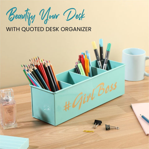 Dudki Girl Boss Stainless Steel Desk Organizer