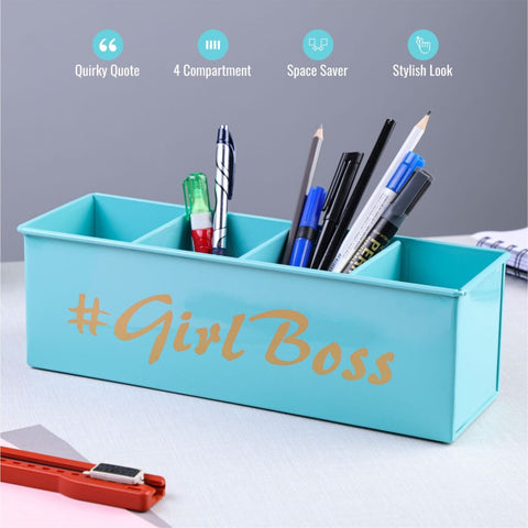 Dudki Girl Boss Stainless Steel Desk Organizer