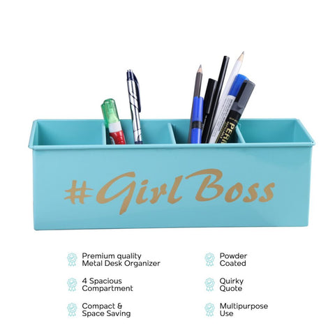 Dudki Girl Boss Stainless Steel Desk Organizer