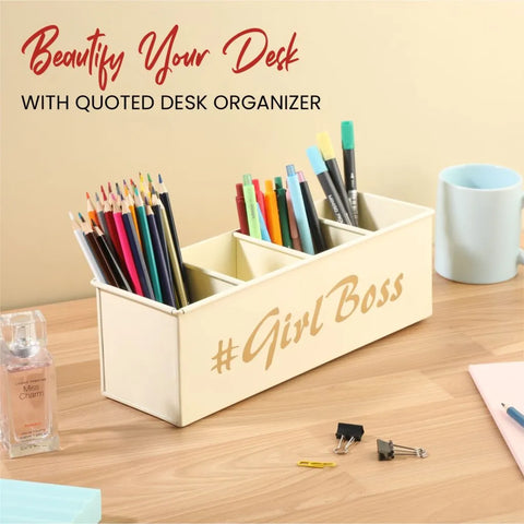 Dudki Girl Boss Stainless Steel Desk Organizer