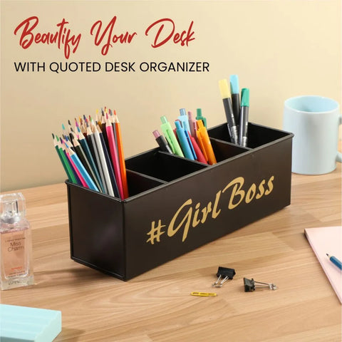 Dudki Girl Boss Stainless Steel Desk Organizer