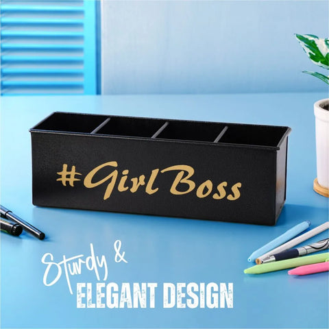 Dudki Girl Boss Stainless Steel Desk Organizer