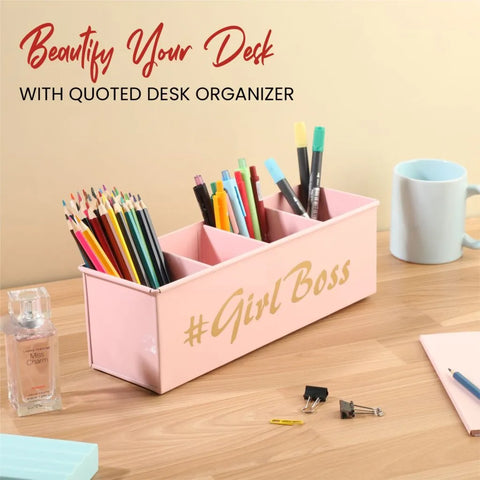 Dudki Girl Boss Stainless Steel Desk Organizer