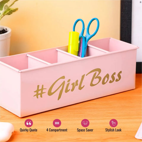 Dudki Girl Boss Stainless Steel Desk Organizer