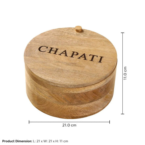 Dudki Handmade Wooden Chapati Box/Casserole