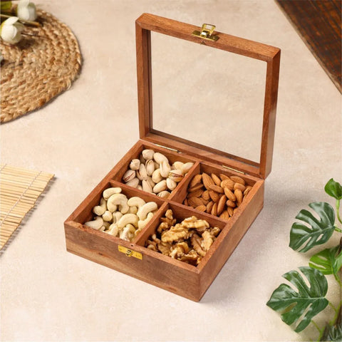 Dudki Handmade Wooden Dry Fruits/Spice Box