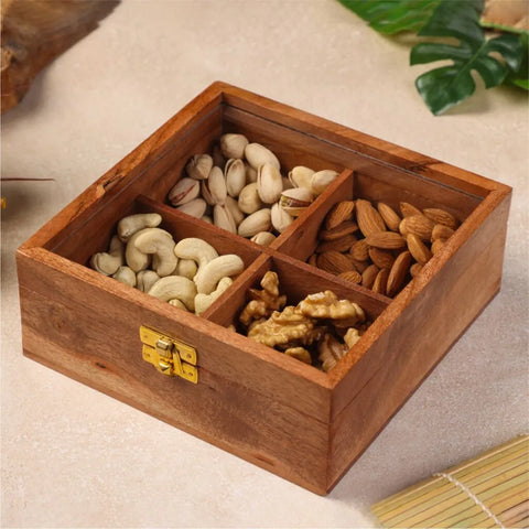 Dudki Handmade Wooden Dry Fruits/Spice Box