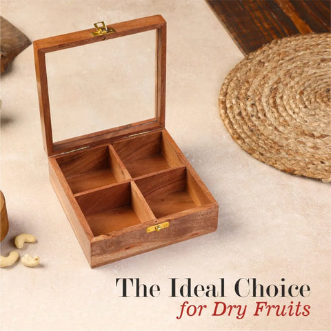 Dudki Handmade Wooden Dry Fruits/Spice Box