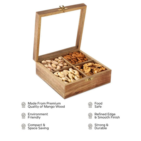 Dudki Handmade Wooden Dry Fruits/Spice Box