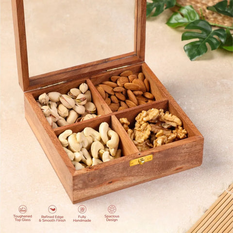 Dudki Handmade Wooden Dry Fruits/Spice Box