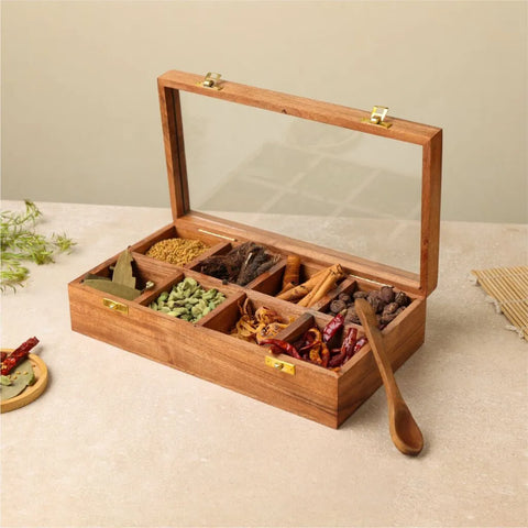 Dudki Handmade Wooden Spice Box