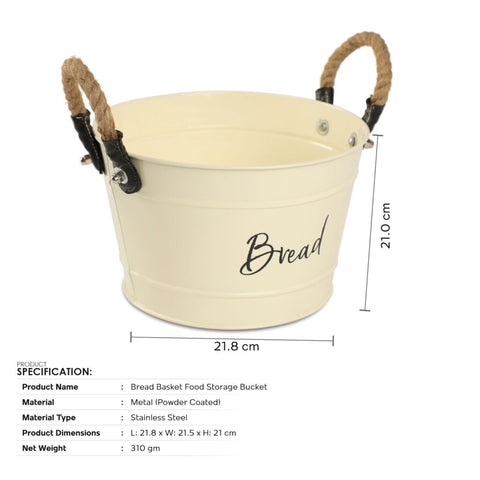 Dudki Metal Bread Basket Bucket