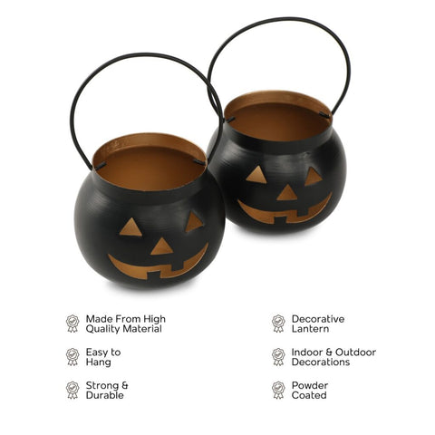 Dudki Metal Halloween Face Votive Candle Holder