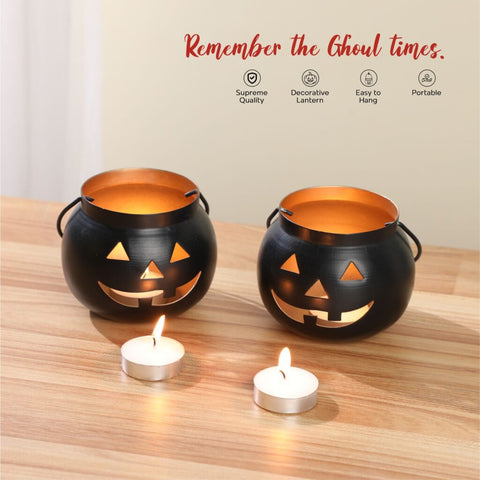 Dudki Metal Halloween Face Votive Candle Holder