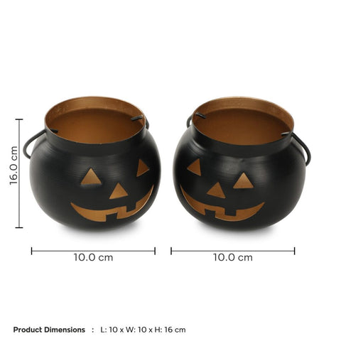 Dudki Metal Halloween Face Votive Candle Holder