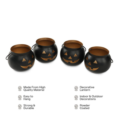 Dudki Metal Halloween Face Votive Candle Holder