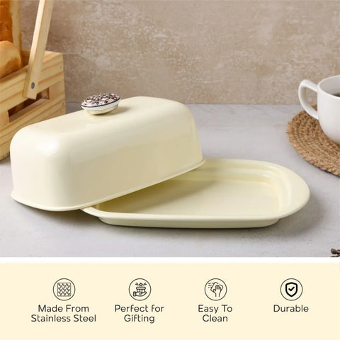 Dudki 500 Gm Capacity Stainless Steel Butter Dish