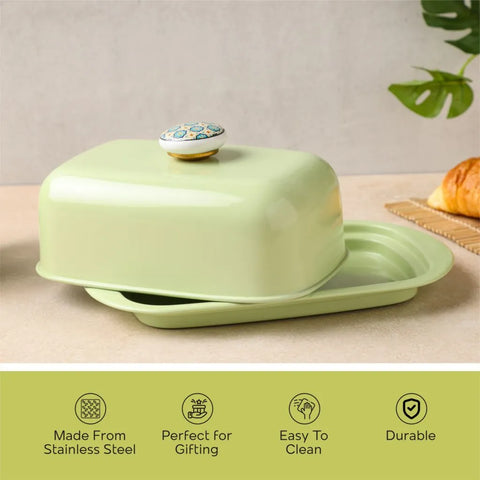 Dudki 500 Gm Capacity Stainless Steel Butter Dish